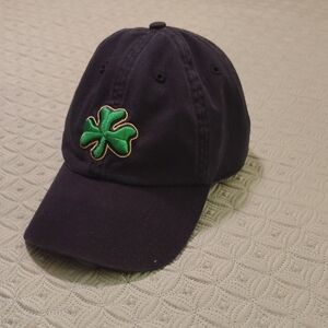 Black Cap with Green Clover Embroidery